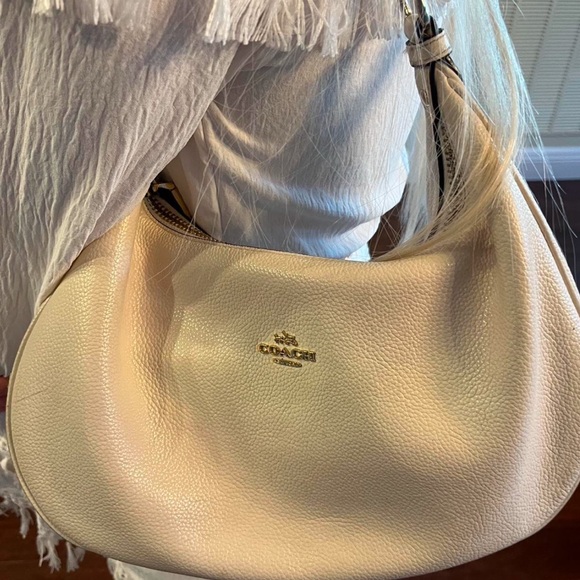 Eggshell White leather slouchy y2k coach hobo bag - Picture 2 of 2
